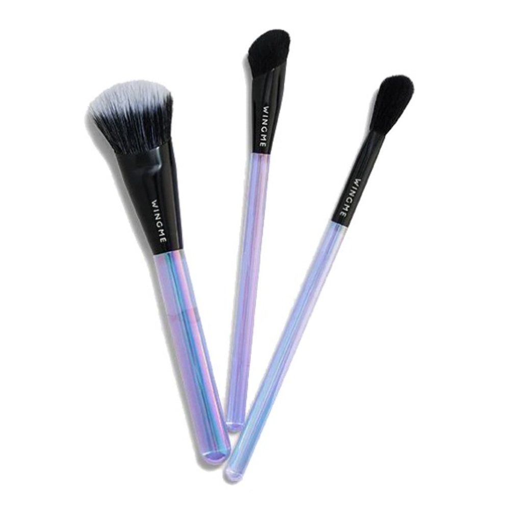 Wingme Halo Series Brush Trio including Blush, Concealer and Highlighter Brushes